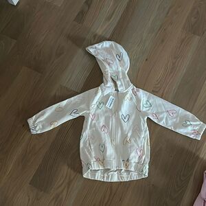 NWT old navy heart print zip up sweatshirt 3T